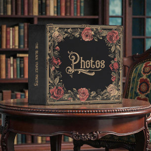 Old Victorian Gold Frame Photo Album 3 Ring Binder