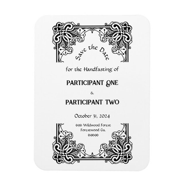 Old Victorian Gothic Handfasting Save the Date Magnet (Vertical)