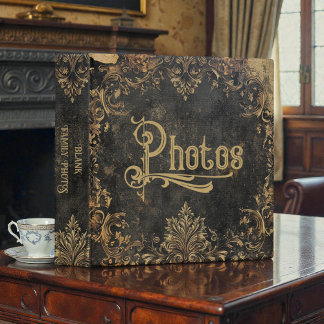 Old Victorian Grunge Photo Album 3 Ring Binder