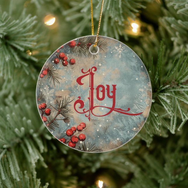 Old Victorian Rustic Family Personalized Ceramic Ornament (Tree)