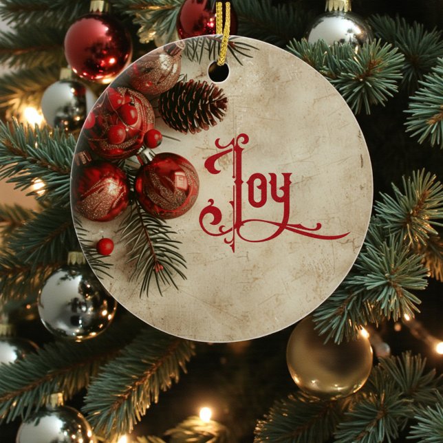 Old Victorian Rustic Family Personalized Ceramic Ornament (Creator Uploaded)