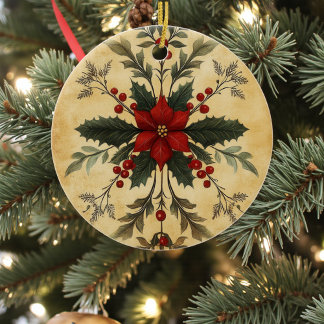 Old Victorian Rustic Family Personalized Ceramic Ornament