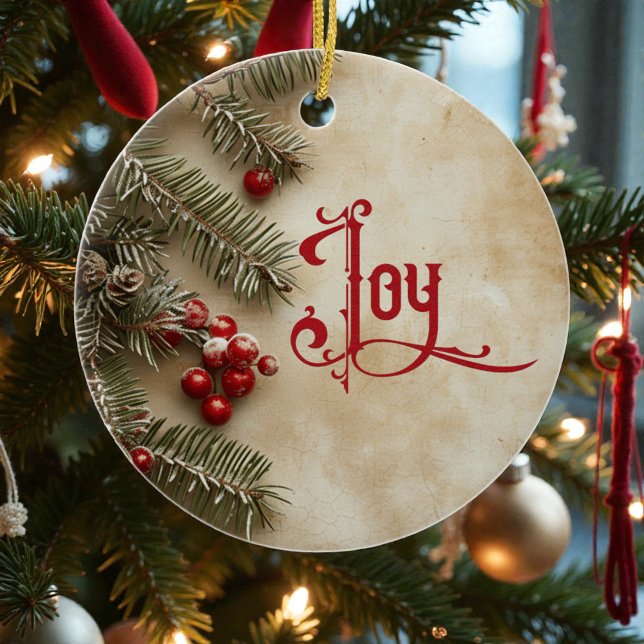 Old Victorian Rustic Family Personalized Ceramic Ornament (Creator Uploaded)