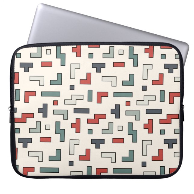 Old video game square seamless pattern,background  laptop sleeve (Front)
