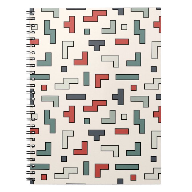 Old video game square seamless pattern,background  notebook (Front)