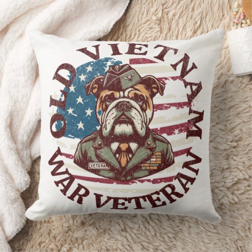 Old Vietnam War Vet Throw Pillow