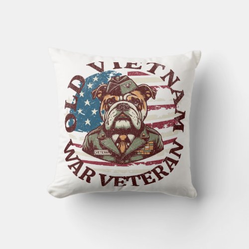 Old Vietnam War Vet Throw Pillow