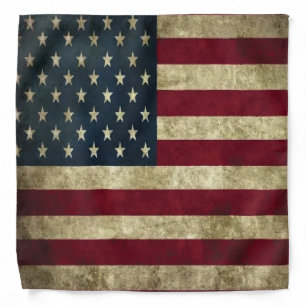 Old Vintage American Flag Distressed Print Bandana
