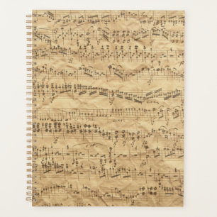 Old Vintage Antique Music Sheet-5 Planner