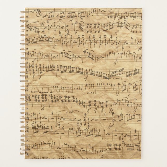 Old Vintage Antique Music Sheet-5 Planner (Front)