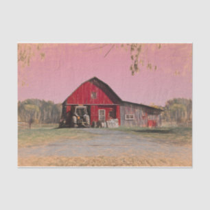 Old Vintage Antique Rustic Red Barn Tissue Paper