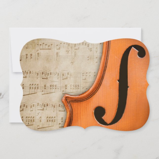 Old Vintage Antique Violin Invitation Card (Front)