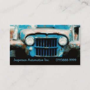 Old Vintage Auto Front Grille and Headlights Business Card