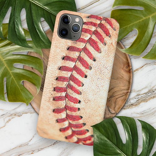 Old Vintage Baseball Ball Red Stitching iPhone 11 Case