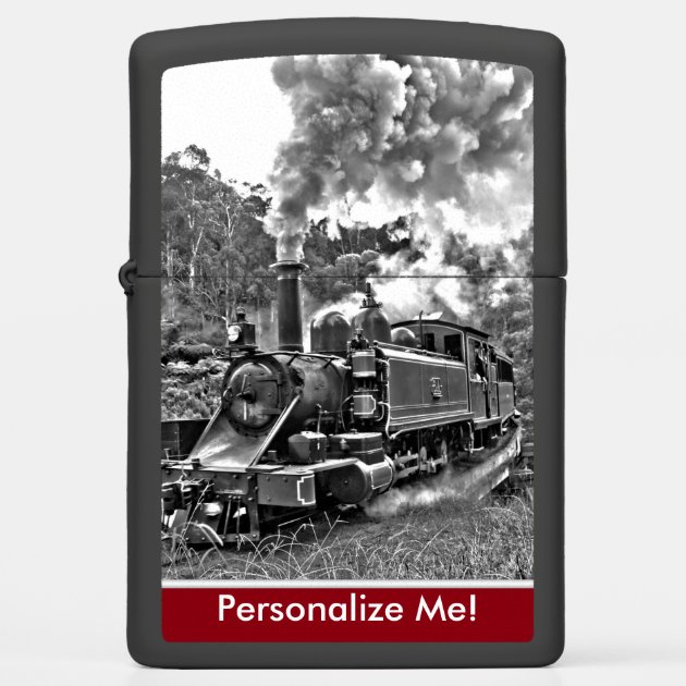 Old Vintage Black and White Steam Train Locomotive Zippo Lighter | Zazzle