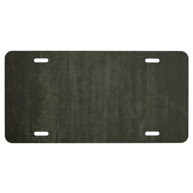 Old Vintage Black Denim pattern License Plate (Front)