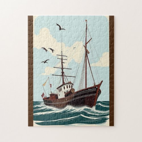 Old Vintage Boat  Jigsaw Puzzle