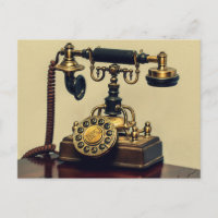 Old Vintage Brass Rotary Telephone Phone