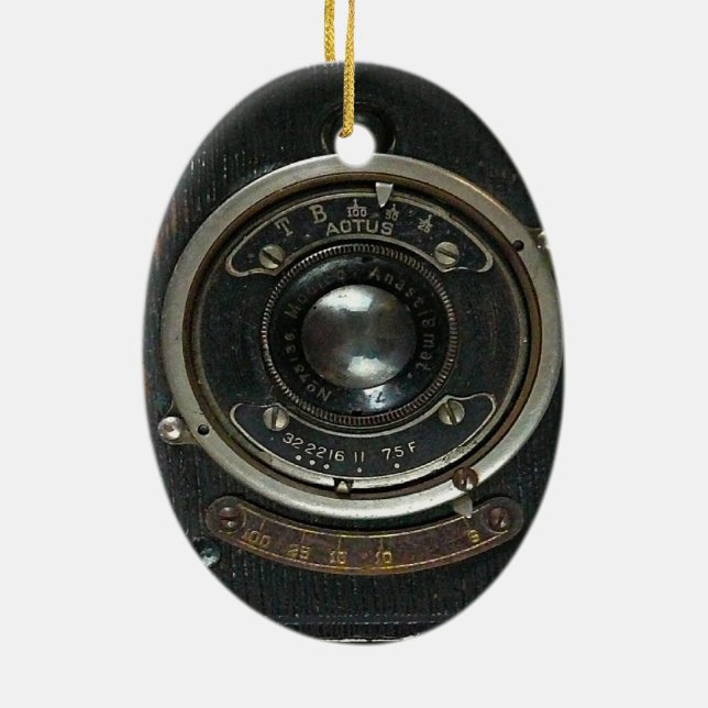 Old Vintage Camera Ceramic Ornament (Back)