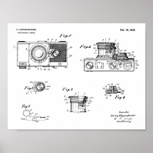 Old Vintage Camera Patent Art Drawing Print