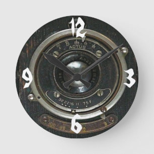 Old Vintage Camera Round Clock