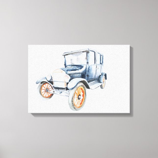 Old vintage car. canvas print (Front)