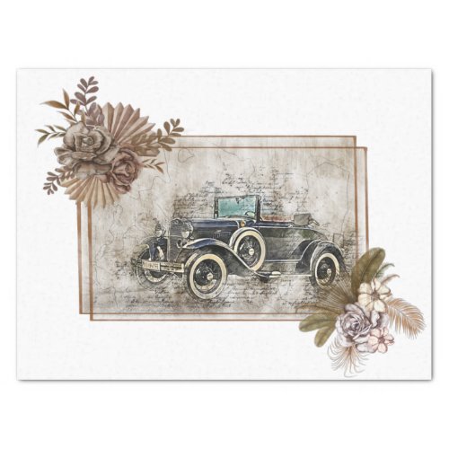 Old Vintage Classic Boho Car Decoupage Tissue Paper