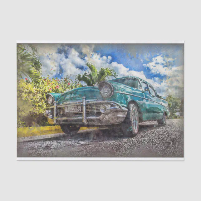 Old Vintage Classic Car Decoupage Tissue Paper | Zazzle