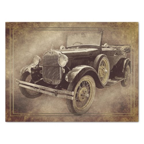 Old Vintage Classic Car Decoupage Tissue Paper