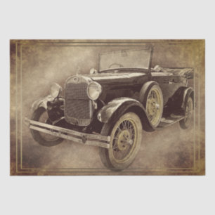 Old Vintage Classic Car Decoupage Tissue Paper