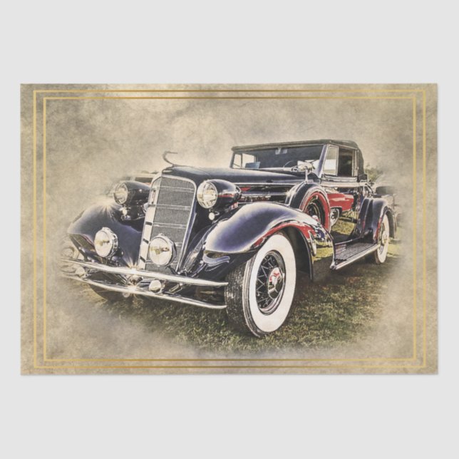 Old Vintage Classic Car Decoupage Tissue Paper (Front)