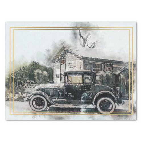 Old Vintage Classic Car Decoupage Tissue Paper