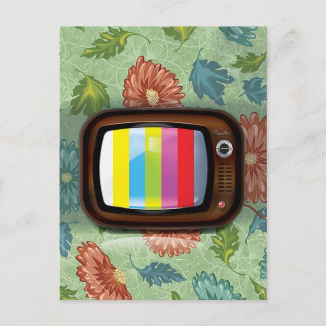 Old Vintage CRT Television Postcard (Front)