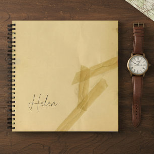 Old vintage damaged paper diary journal notebook