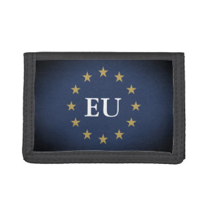 Old vintage European Union flag custom velcro Tri-fold Wallet