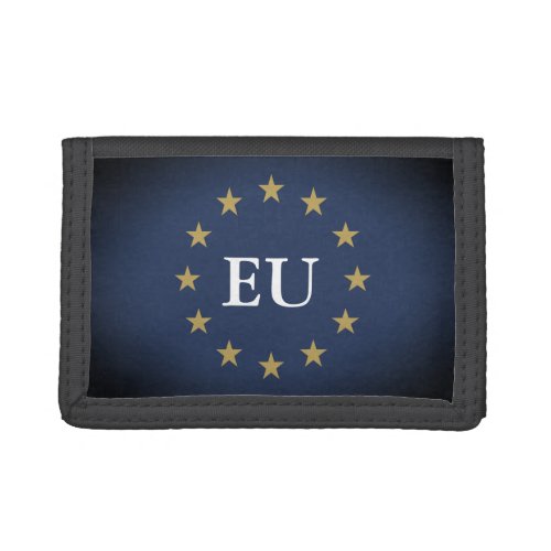 Old vintage European Union flag custom velcro Trifold Wallet