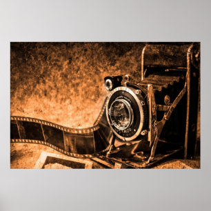Old Vintage Film Camera Poster