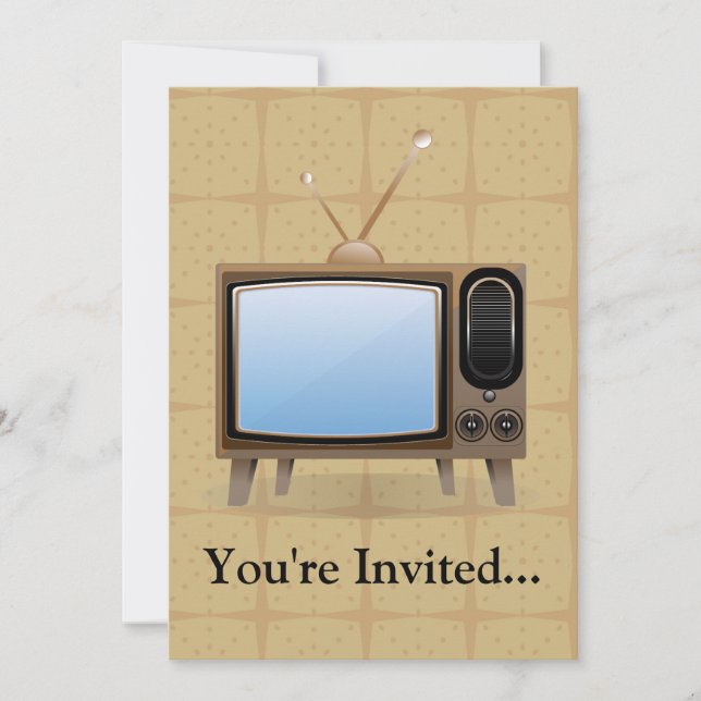 Old Vintage Floor Television Invitation (Front)