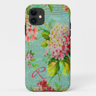 Old Vintage Floral Delight Monogram iPhone 11 Case