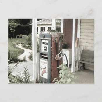 Old Vintage Gas Pump Postcard by MarceeJean at Zazzle