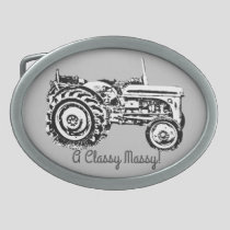 old vintage gray massey fergison tractor belt buckle