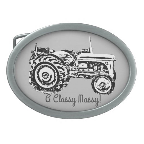 old vintage gray massey fergison tractor belt buckle