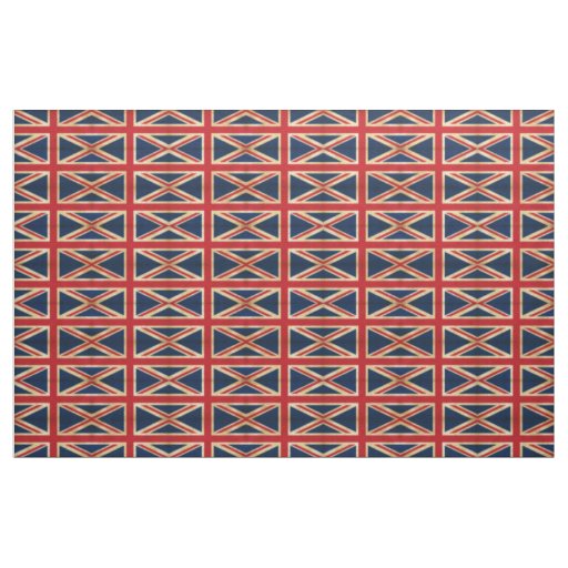 Old Vintage Grunge United Kingdom Flag pattern Fabric