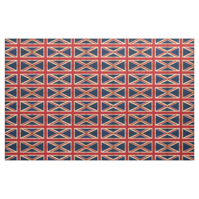 Old Vintage Grunge United Kingdom Flag pattern Fabric (Fat Quarter)
