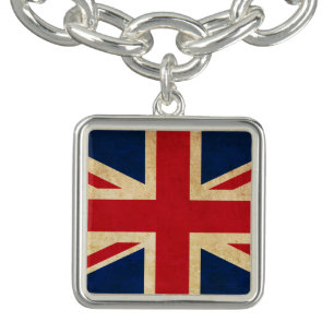 Old Vintage Grunge United Kingdom Flag Union Jack Bracelet