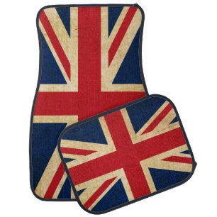 Old Vintage Grunge United Kingdom Flag Union Jack Car Mat