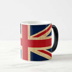 Old Vintage Grunge United Kingdom Flag Union Jack Color Morph Mug