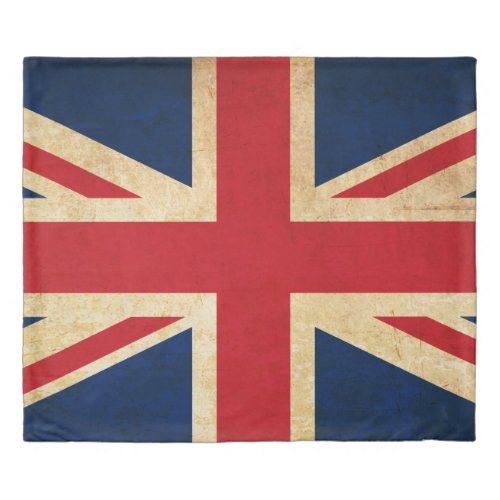 Old Vintage Grunge United Kingdom Flag Union Jack Duvet Cover