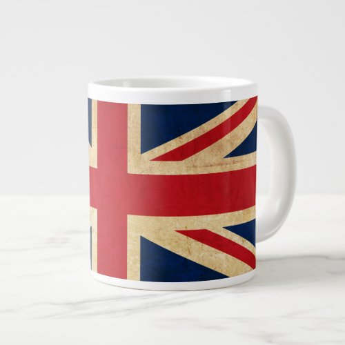 Old Vintage Grunge United Kingdom Flag Union Jack Large Coffee Mug