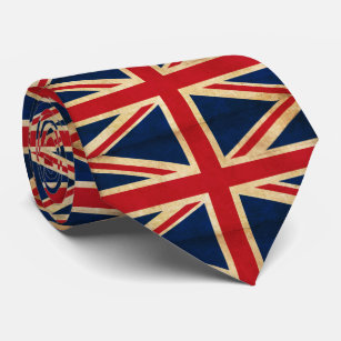 Old Vintage Grunge United Kingdom Flag Union Jack Neck Tie